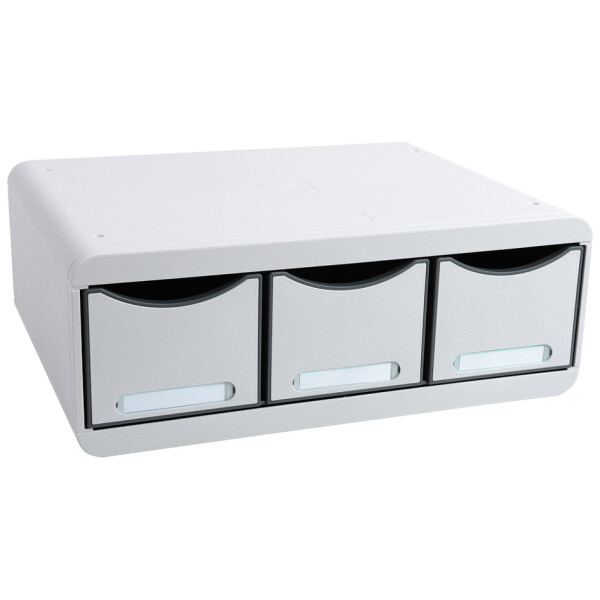 EXACOMPTA Schubladenbox TOOLBOX MAXI, 3 Schübe, lichtgrau