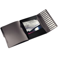 LEITZ Ordnungsmappe Solid, DIN A4, PP, 6 Fächer, schwarz