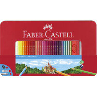 FABER-CASTELL Hexagonal-Buntstifte CASTLE, 48er Metalletui