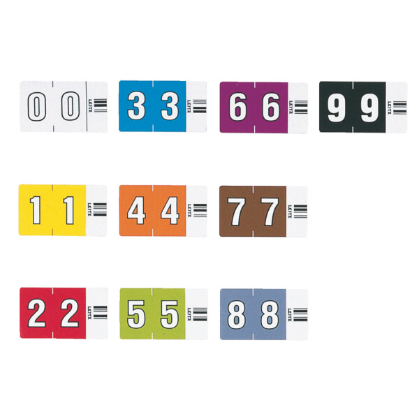 LEITZ Ziffernsignal Orgacolor "5", auf Streifen, hellgrün