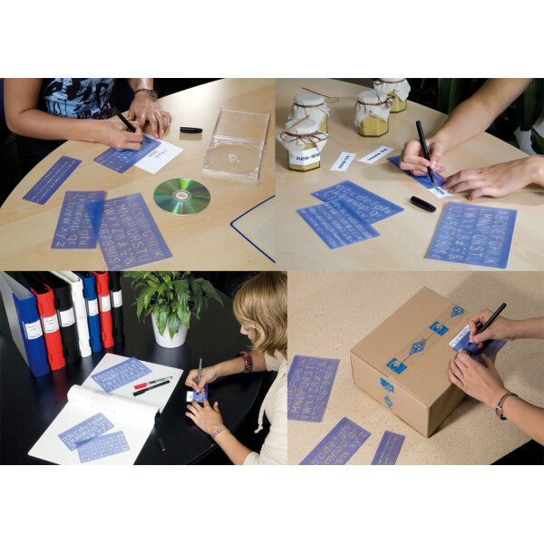 WEDO Schriftschablonen-Set, Schrifth&ouml;hen: 5 mm, 10 mm, 20 mm