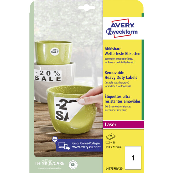 AVERY Zweckform wetterfeste Etiketten, 45,7 x 21,2 mm