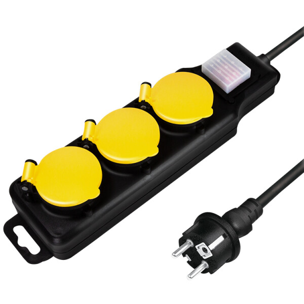 LogiLink Outdoor-Steckdosenleiste, 4-fach, schwarz, IP44