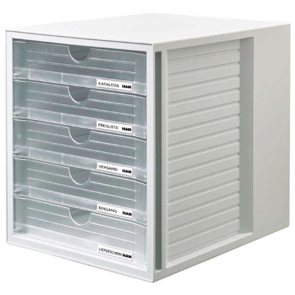 HAN Schubladenbox SYSTEMBOX, 5 Schübe, lichtgrau