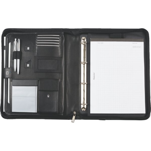Alassio Tablet-PC Organizer A4 TRENTO, Lederimitat, schwarz