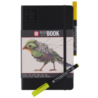 SAKURA Skizzenbuch Notizbuch, 90 x 140 mm, schwarz...