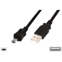 DIGITUS USB 2.0 Mini Kabel, USB-A - 5 Pol Mini USB-B, 1,8 m