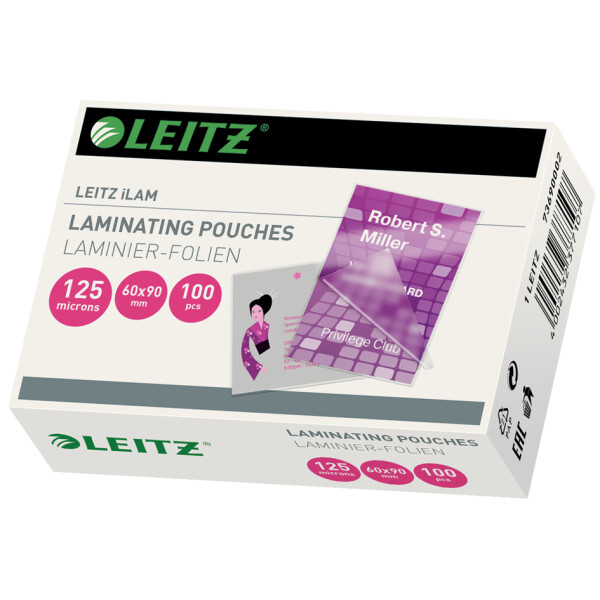 LEITZ Laminierfolientasche, 54 x 86 mm, 250 mic