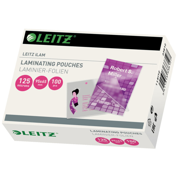 LEITZ Laminierfolientasche, 54 x 86 mm, 250 mic