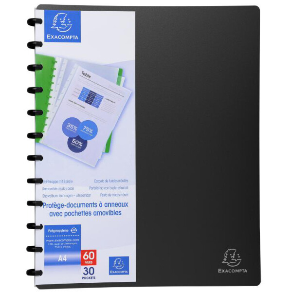 EXACOMPTA Sichtbuch DIN A4, 30 Hüllen, blau-transluzent