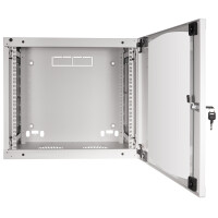 LogiLink 19" Wandverteiler, einteilig, 9 HE, lichtgrau