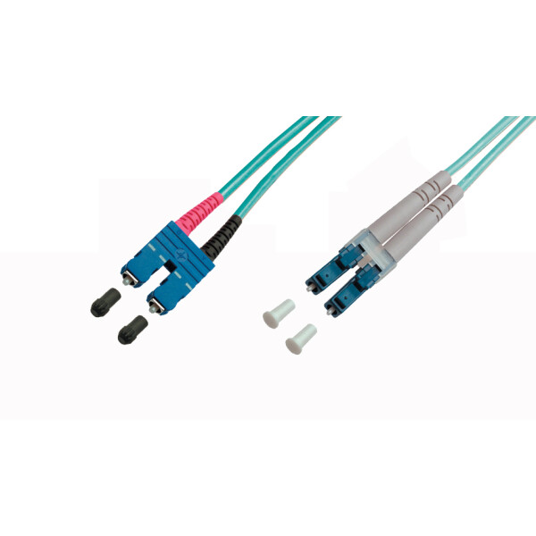 Telegärtner LWL Patchkabel, LC-Duplex - SC-Duplex, OM3, 1 m