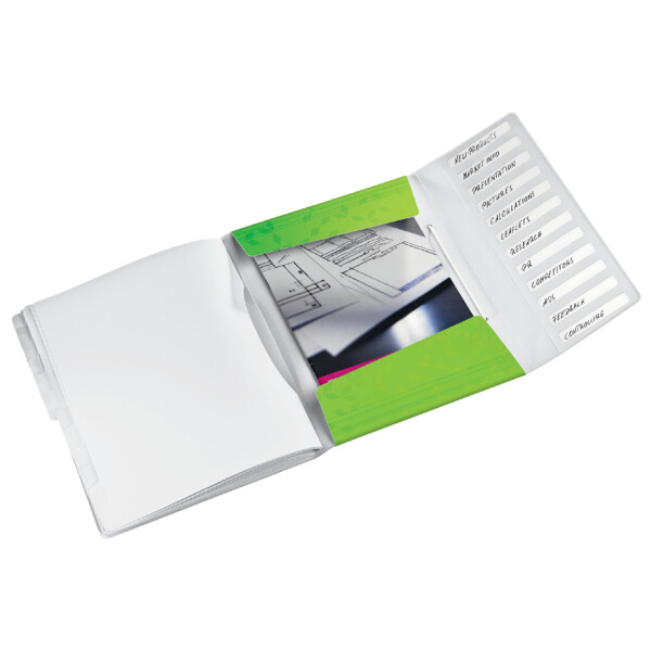LEITZ Ordnungsmappe WOW, DIN A4, PP, 12 Fächer,gelb-metallic