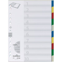 DURABLE Kunststoff-Register, A4, PP, 10-teilig