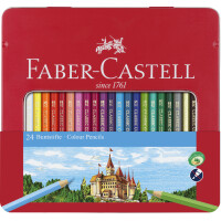FABER-CASTELL Hexagonal-Buntstifte CASTLE, 36er Metalletui