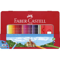 FABER-CASTELL Hexagonal-Buntstifte CASTLE, 60er Metalletui
