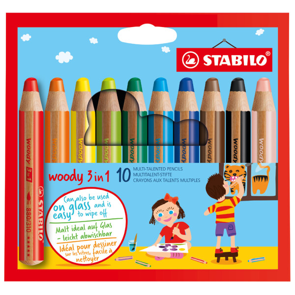 STABILO Multitalentstift woody 3 in 1, 6er Kartonetui