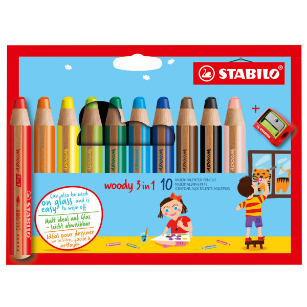 STABILO Multitalentstift woody 3 in 1, 6er Kartonetui