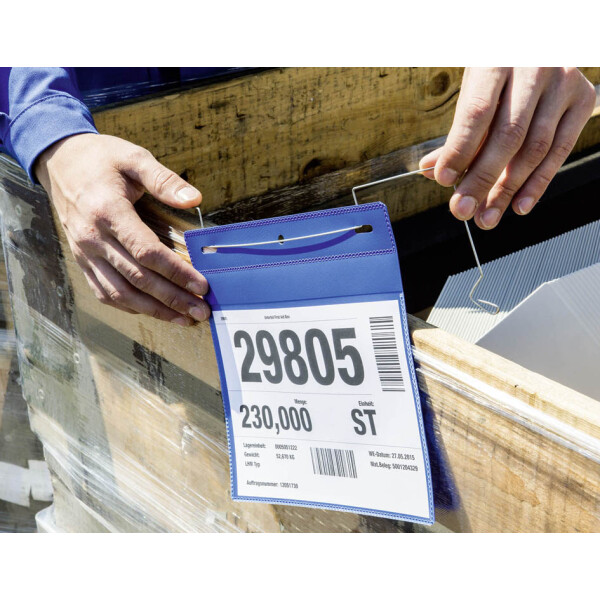 DURABLE Drahtbügeltasche, A4 hoch, blau