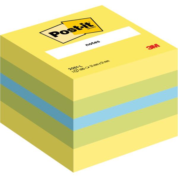 Post-it Haftnotiz-Würfel notes Mini, 51 x 51 mm, mehrfarbig