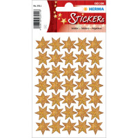 HERMA Weihnachts-Sticker DECOR "Sterne", gold, Holographie