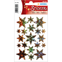 HERMA Weihnachts-Sticker DECOR "Sterne", gold, Holographie