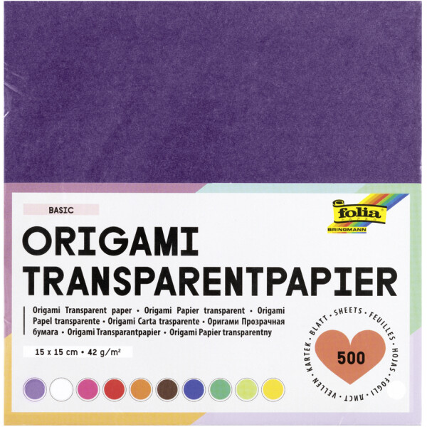 folia Transparentpapier-Faltblätter, 200 x 200 mm
