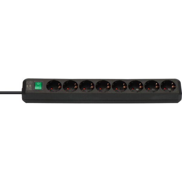 brennenstuhl Steckdosenleiste "Eco-Line", 8-fach, schwarz