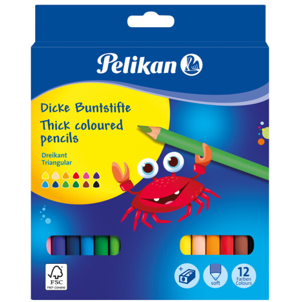 Pelikan Dreikant-Buntstifte Jumbo, 12er Kartonetui