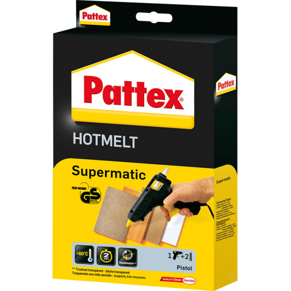 Pattex Heißklebepistole HOT SUPERMATIC, schwarz gelb