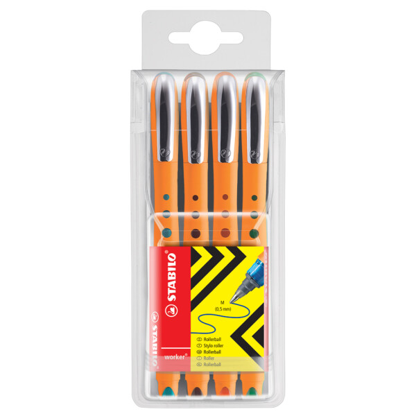 STABILO Tintenroller worker medium, 4er Etui