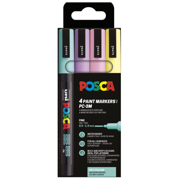 POSCA Pigmentmarker PC3M, 8er Etui, Standard