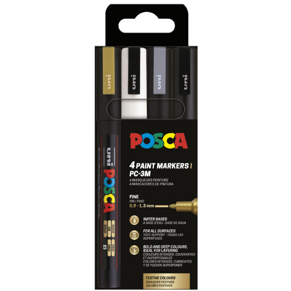 POSCA Pigmentmarker PC3M, 8er Etui, Standard