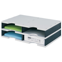 styro Grundeinheit styrodoc duo, 4 Fächer, schwarz grau