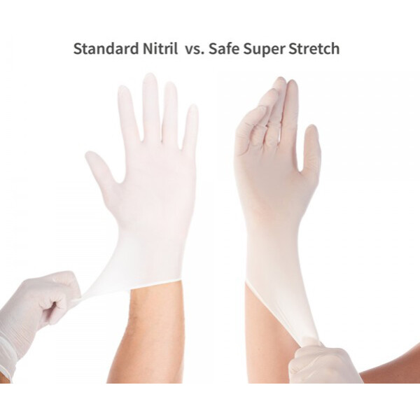 HYGOSTAR Nitril-Handschuh SAFE SUPER STRETCH, M, weiß
