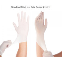 HYGOSTAR Nitril-Handschuh SAFE SUPER STRETCH, M, weiß