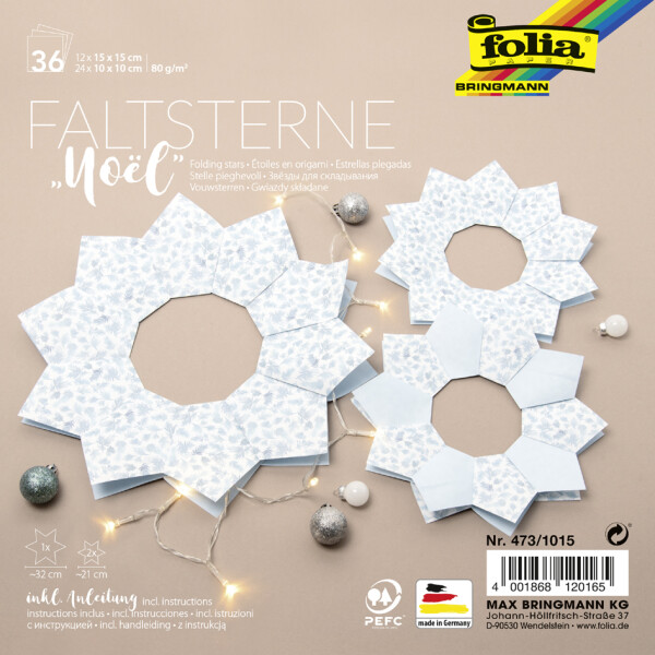 folia Faltsterne-Set "Noel" (Meißner-Technik)