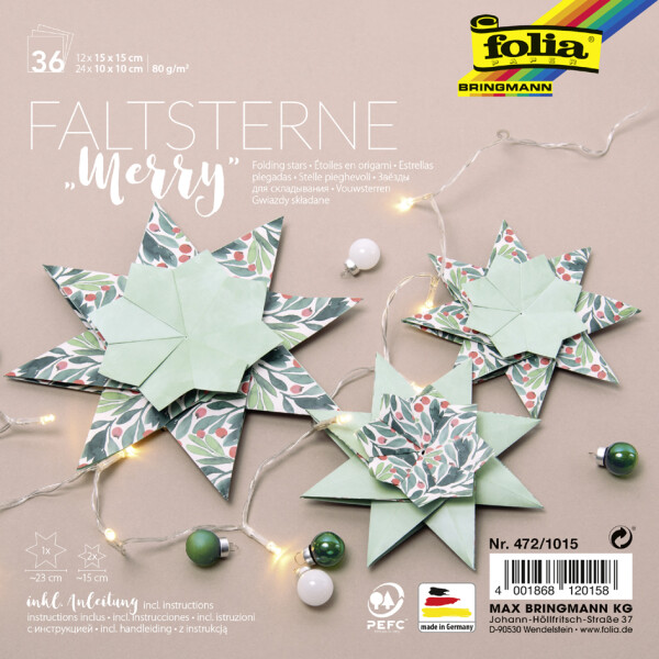 folia Faltsterne-Set "Noel" (Meißner-Technik)