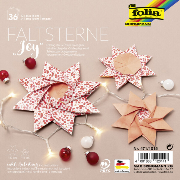 folia Faltsterne-Set "Noel" (Meißner-Technik)
