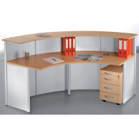 kerkmann Anbautheke Genua, 45 Grad, alusilber buche