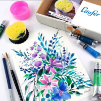 Läufer Schwammdose, rund, farbig sortiert