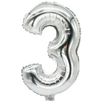 PAPSTAR Folienballon "Zahlen", Ziffer: 4, silber