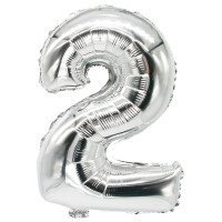 PAPSTAR Folienballon "Zahlen", Ziffer: 4, silber