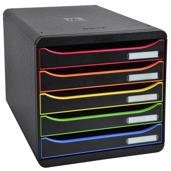 EXACOMPTA Schubladenbox BIG-BOX PLUS, 5 Sch&uuml;be, harlekin