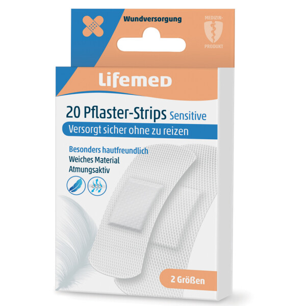 Lifemed Pflaster-Strips "Sensitive", weiß, 10er