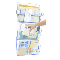 CEP Wandprospekthalter ICE 3er Set, DIN A4, 1 Fach, eisblau