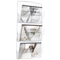 CEP Wandprospekthalter ICE 3er Set, DIN A4, 1 Fach, eisblau