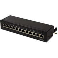 LogiLink Desktop Patch Panel Kat. 6A, 8-Ports, schwarz