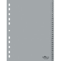 DURABLE Kunststoff-Register, Zahlen, A4, 12-teilig, 1 - 12