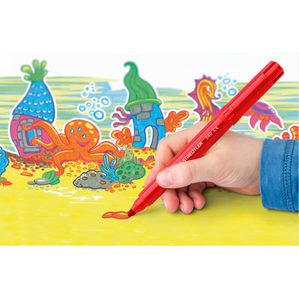 STAEDTLER Fasermaler Noris jumbo, 144er Schulbox